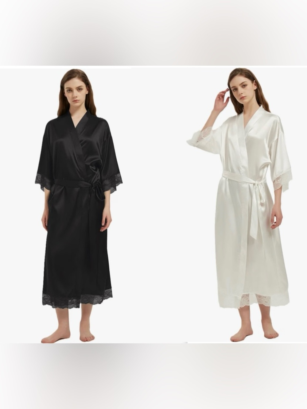 Pair of new silk bridal party robes. ❤️